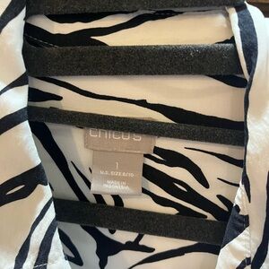 Chico's Monochrome Zebra Pattern Top